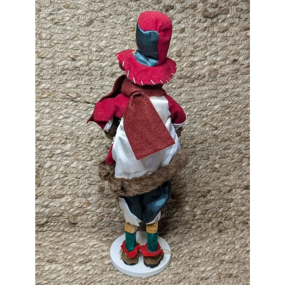 Vintage Christmas Snowman Felt Faux Fur Free Standing Figurine Holiday Decor 17